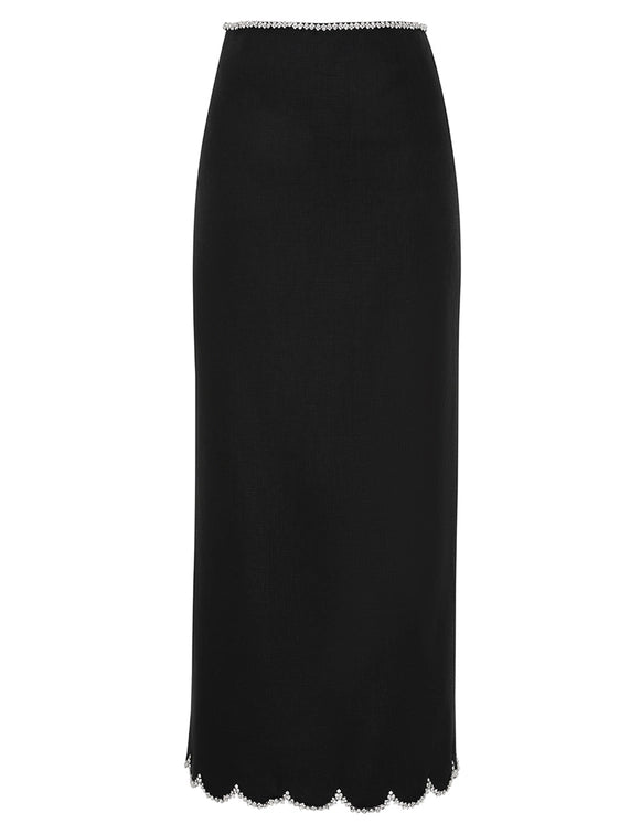 ZIMMERMANN Crush Scalloped Midi Skirt