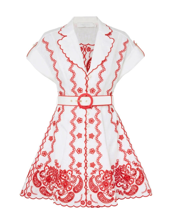 ZIMMERMANN Lucky Embroidered Mini Dress