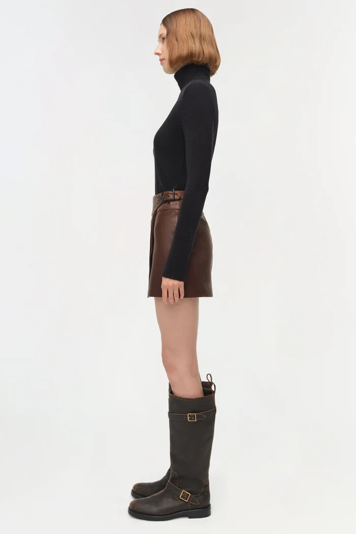 SIMKHAI Madeline Leather Mini Skirt