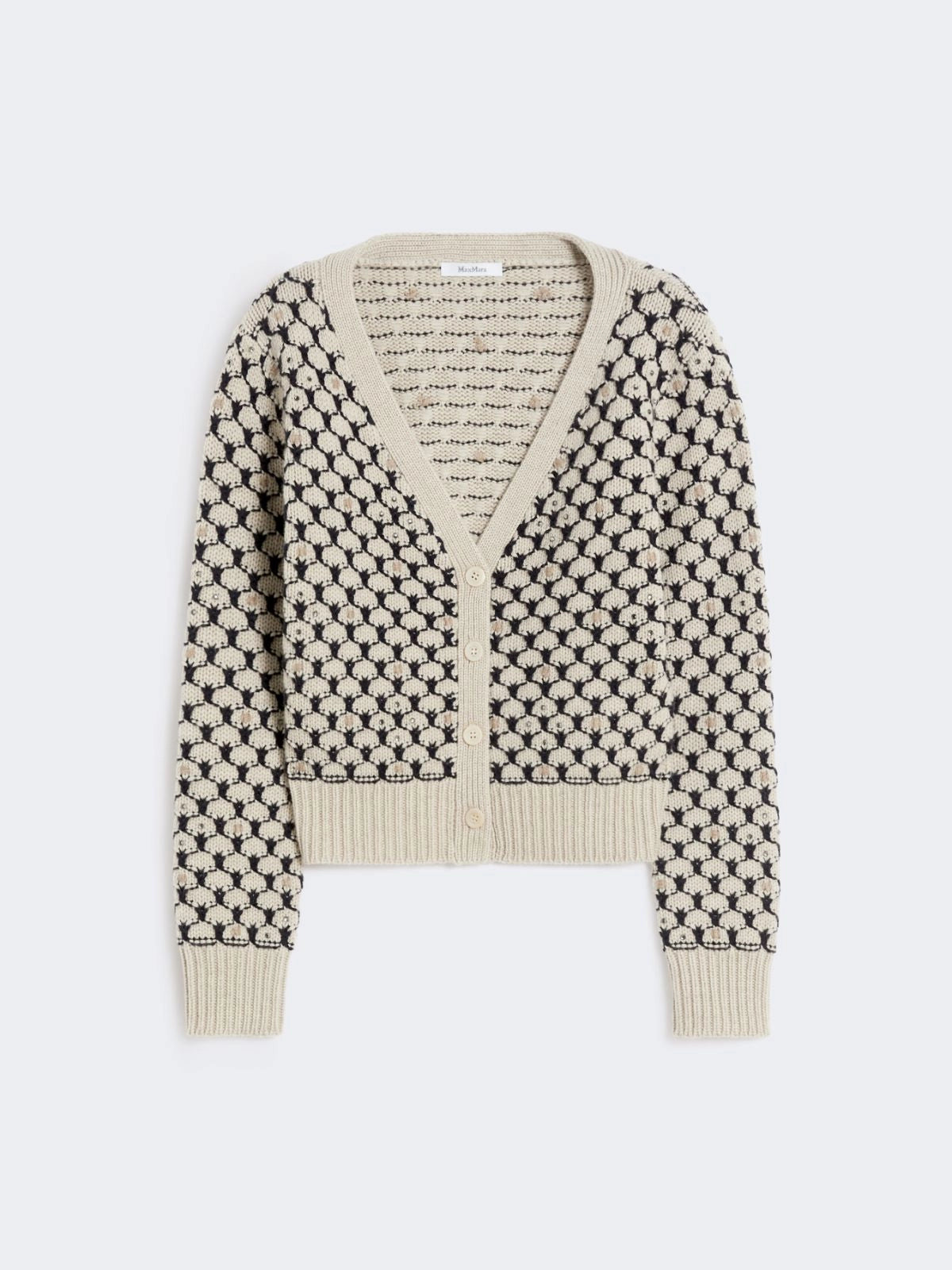 MAX MARA Patterned Wool and Cashmere Cardigan