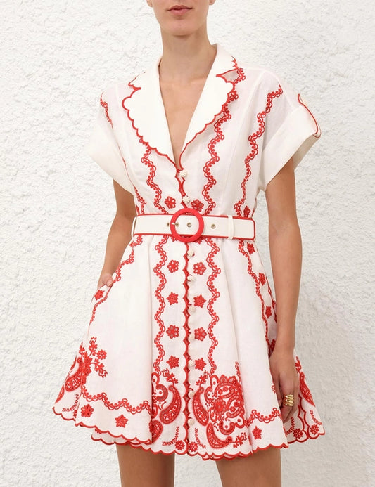 ZIMMERMANN Lucky Embroidered Mini Dress