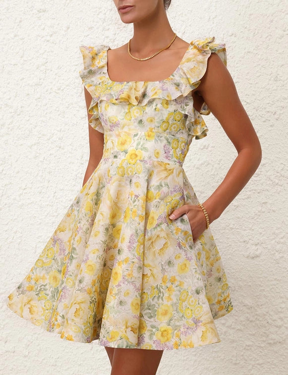ZIMMERMANN Harmony Frilled Mini Dress