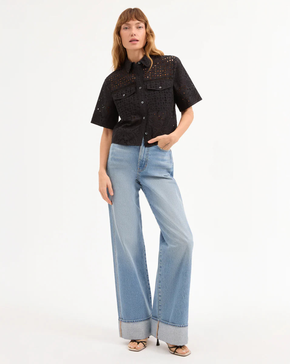VERONICA BEARD Spruce Eyelet Top