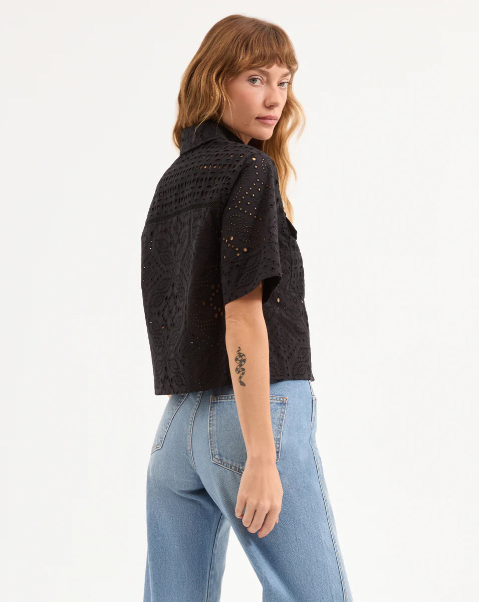 VERONICA BEARD Spruce Eyelet Top