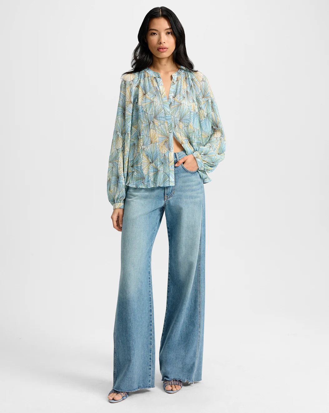 VERONICA BEARD Fennel Pleated Blouse