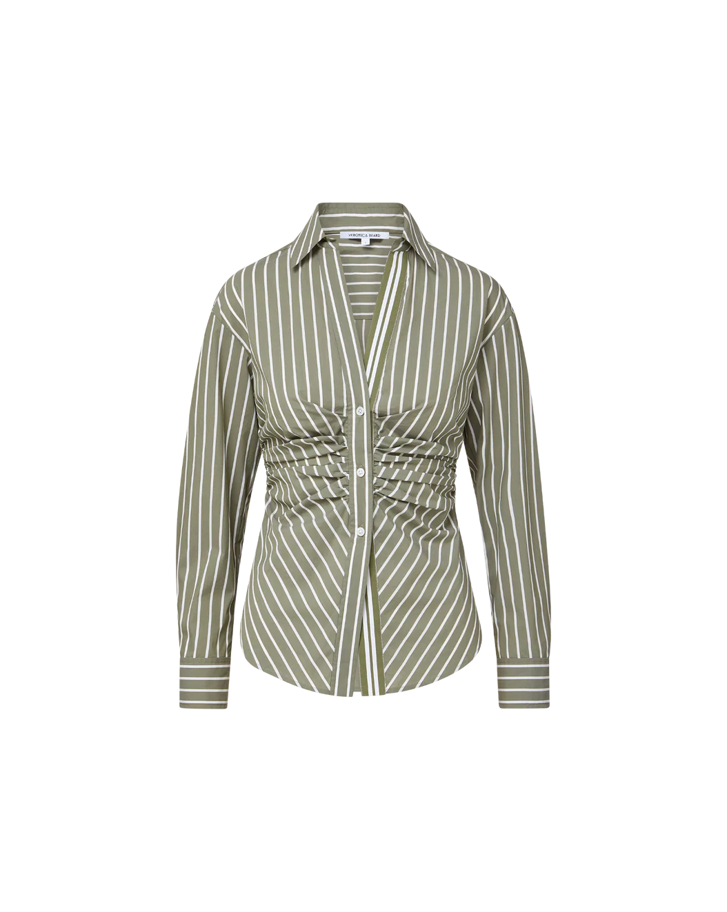 VERONICA BEARD Devra Ruched Button-Down Shirt