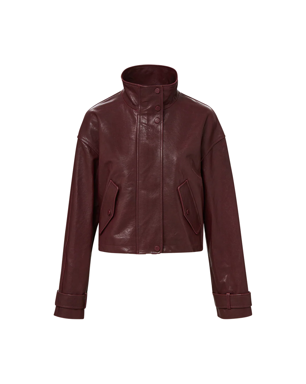 VERONICA BEARD Bateman Cropped Leather Jacket