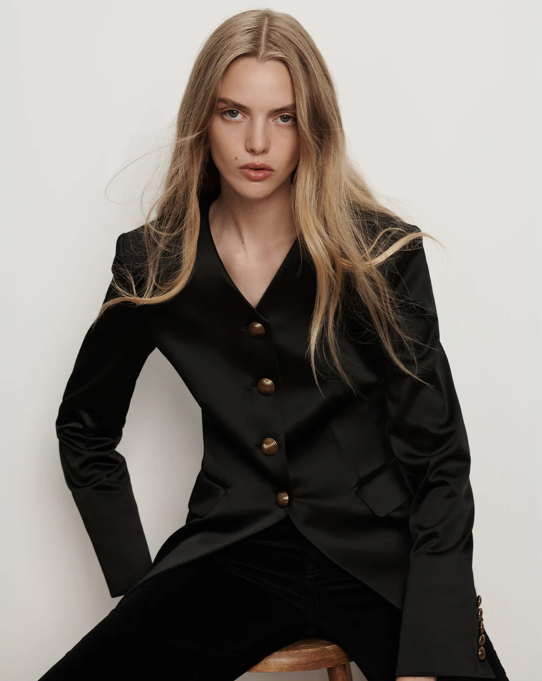 VERONICA BEARD Cynthia Satin Tailored Blazer Jacket