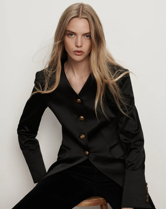 VERONICA BEARD Cynthia Satin Tailored Blazer Jacket