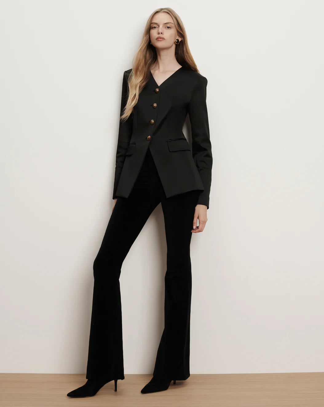 VERONICA BEARD Cynthia Satin Tailored Blazer Jacket