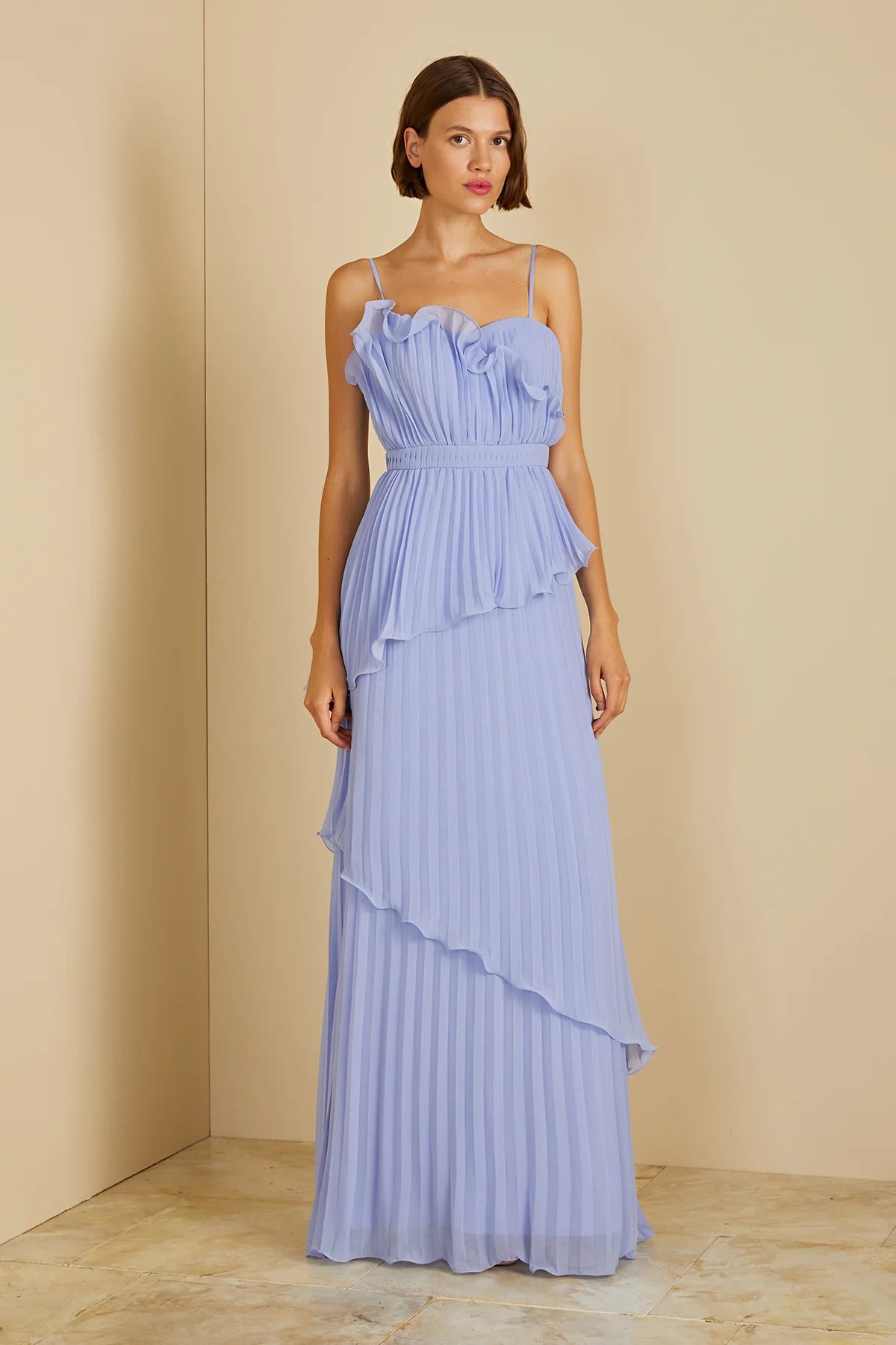 AMUR Cassey Pleated Gown