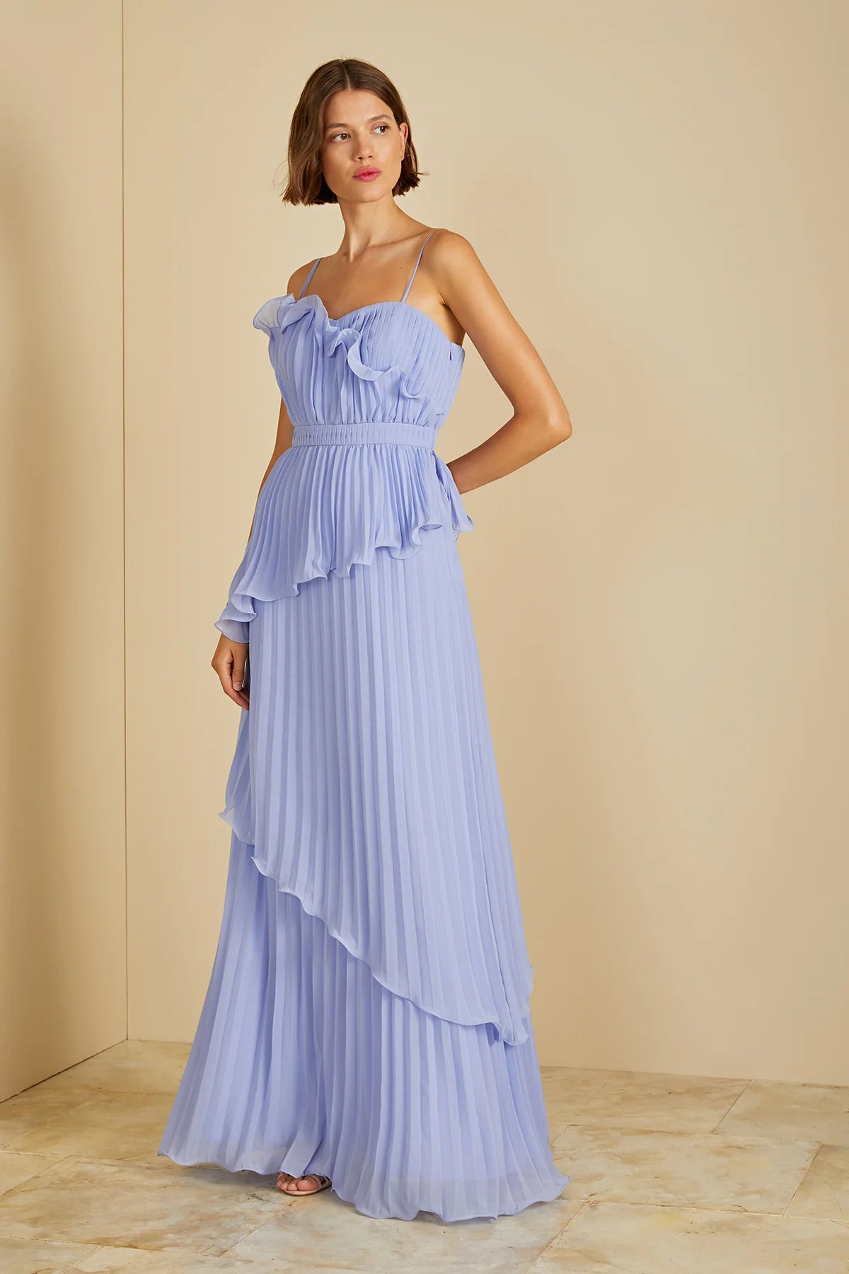 AMUR Cassey Pleated Gown