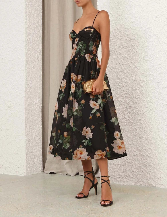 ZIMMERMANN Luna Corset Midi Dress