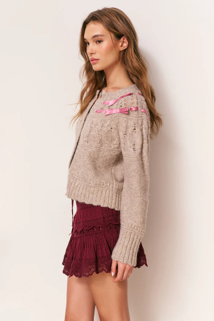 LOVE SHACK FANCY Clementian Alpaca-Blend Ribbon Sweater