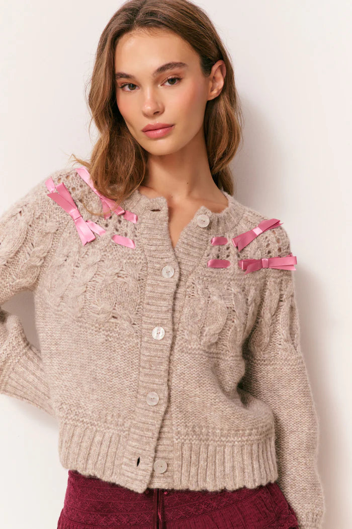 LOVE SHACK FANCY Clementian Alpaca-Blend Ribbon Sweater