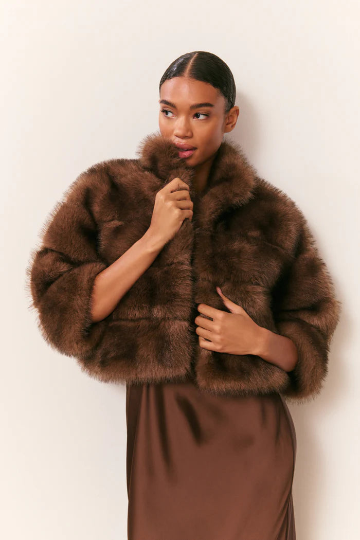 LOVE SHACK FANCY Gelman Faux Fur Jacket