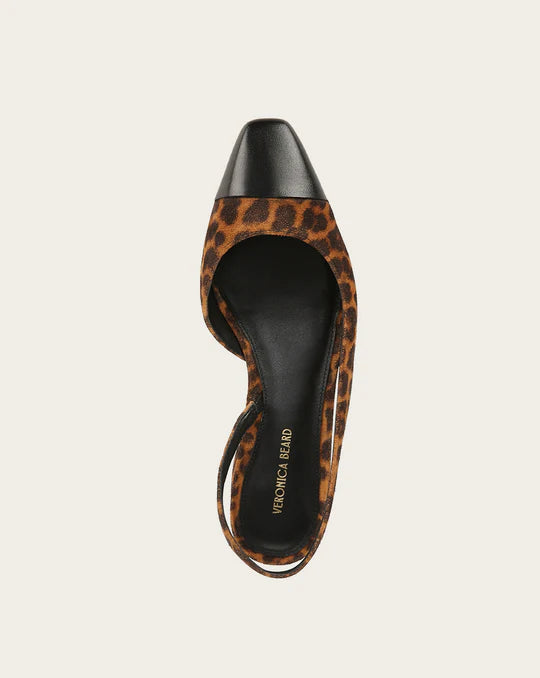 VERONICA BEARD Cecile Cap-Toe Leopard Slingback