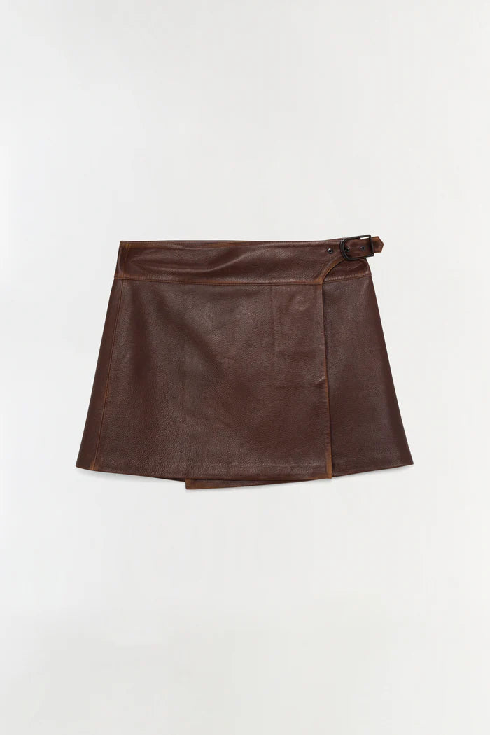 SIMKHAI Madeline Leather Mini Skirt