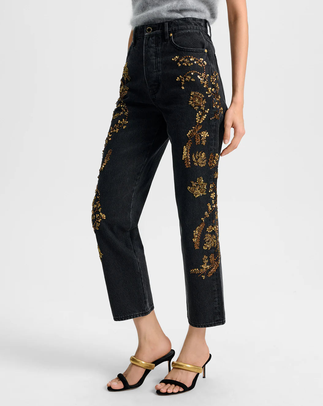 VERONICA BEARD Daniela Embellished Straight Leg Jean