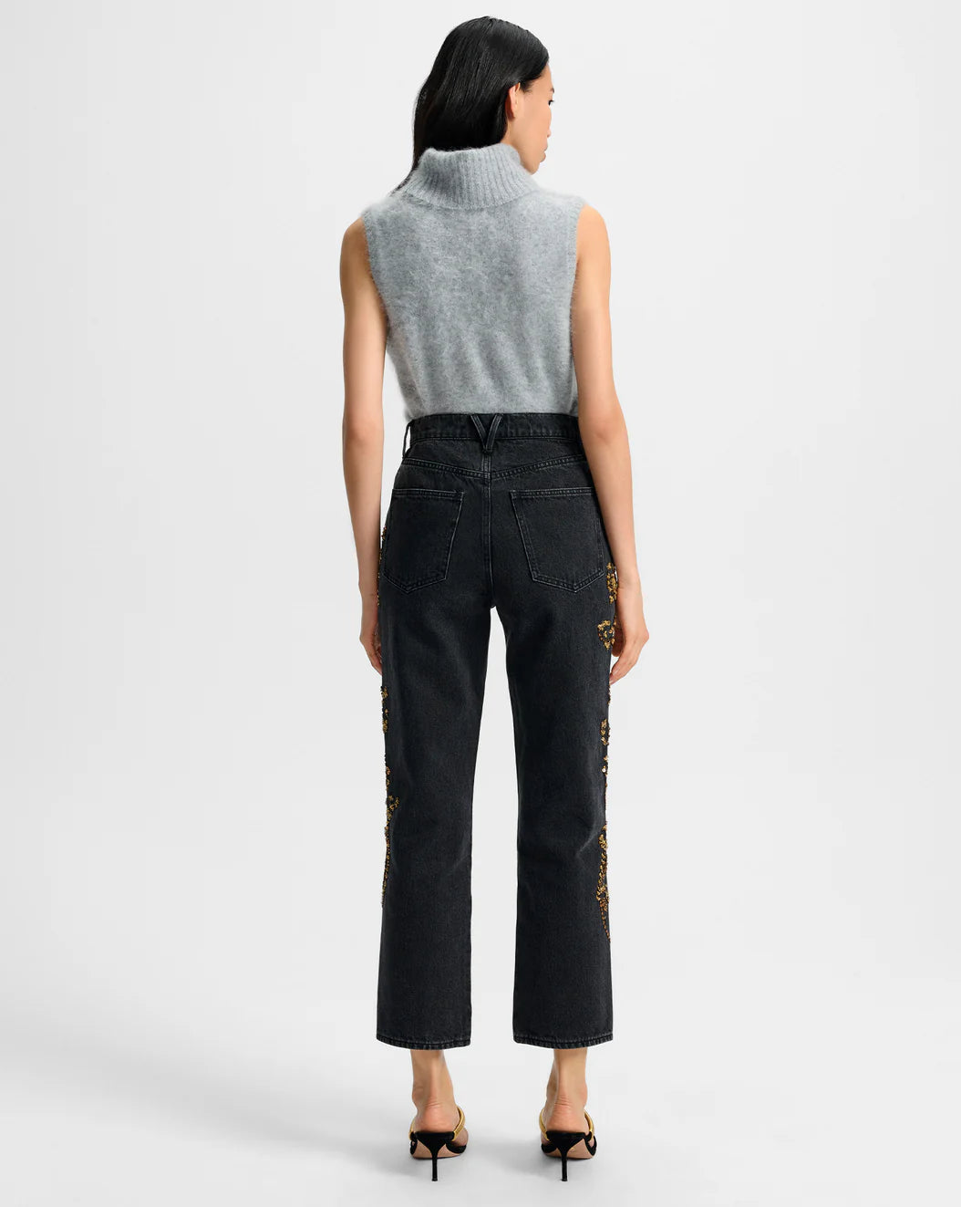 VERONICA BEARD Daniela Embellished Straight Leg Jean