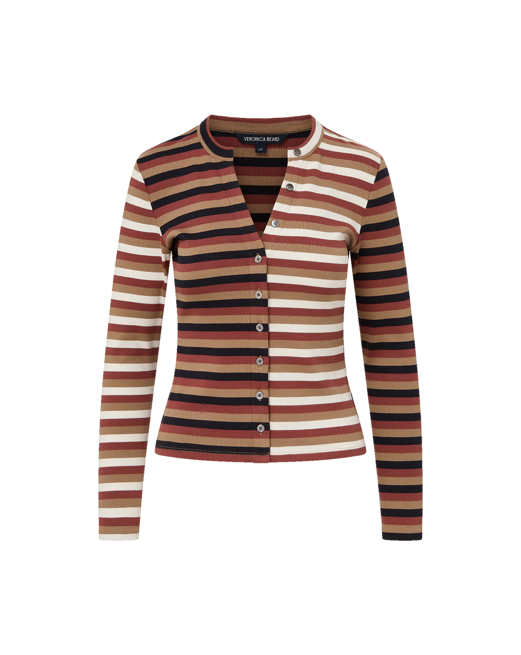 VERONICA BEARD Dilia Striped Button Down T-Shirt