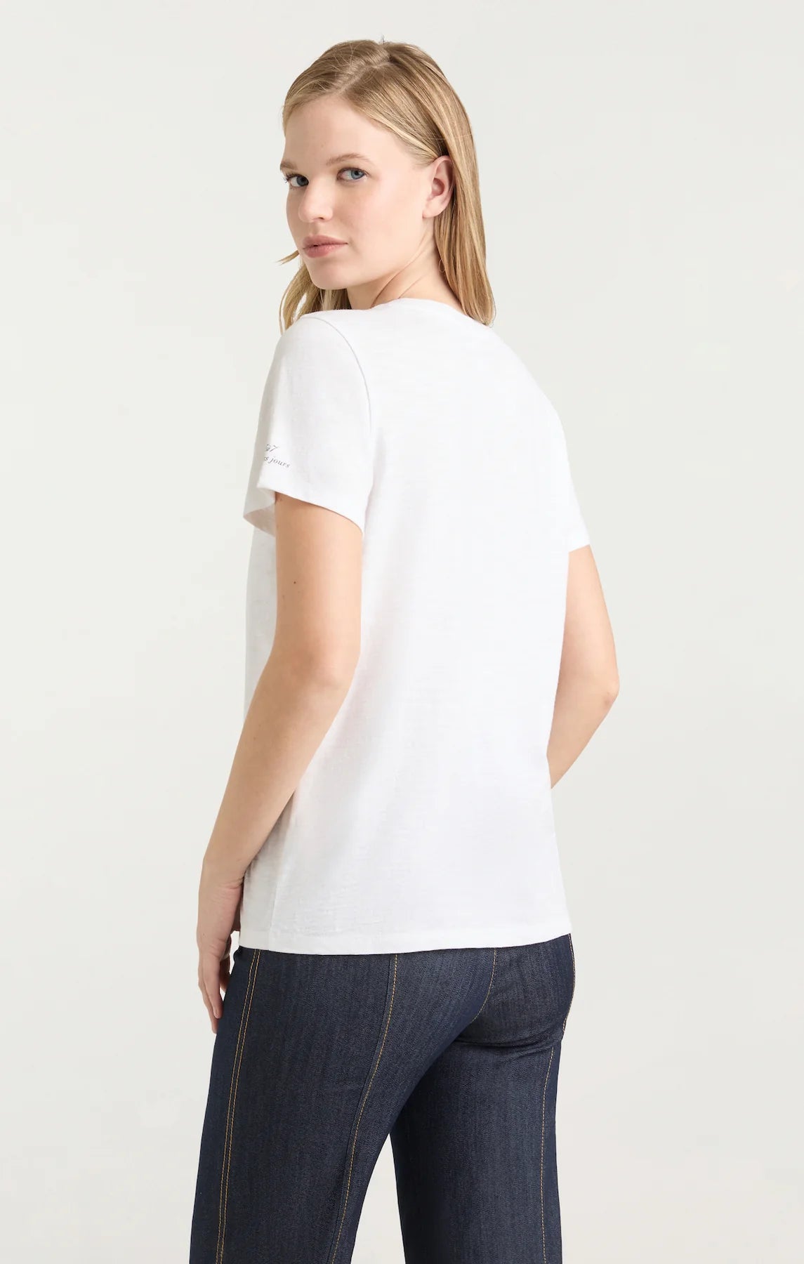 CINQ A SEPT Silver Studs Denim Boot Tee