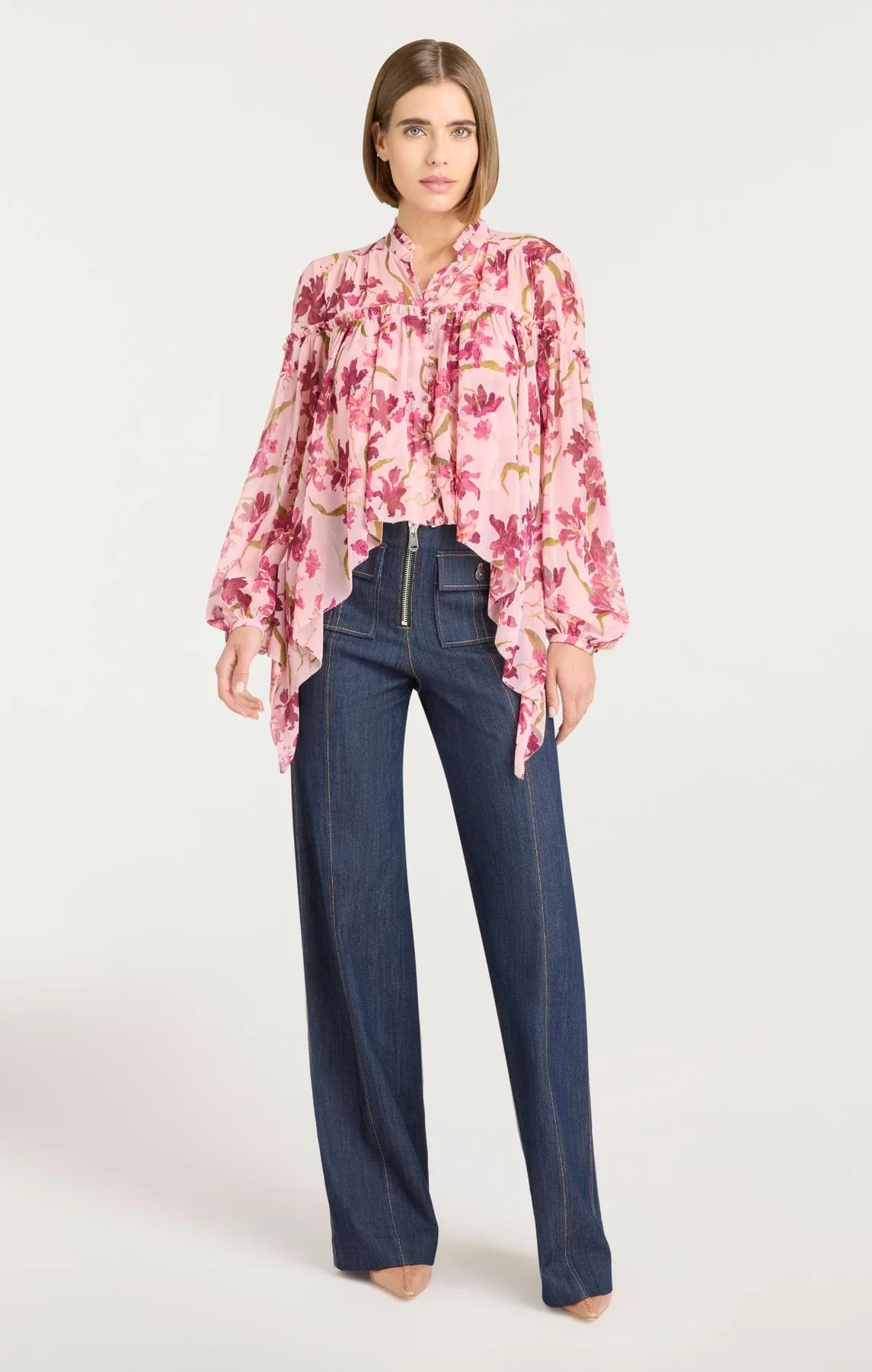CINQ A SEPT Trailing Hibiscus Danny Top