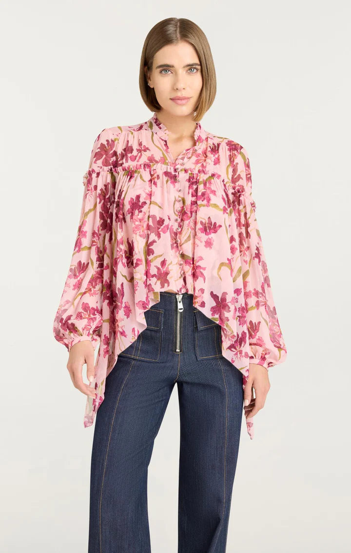 CINQ A SEPT Trailing Hibiscus Danny Top