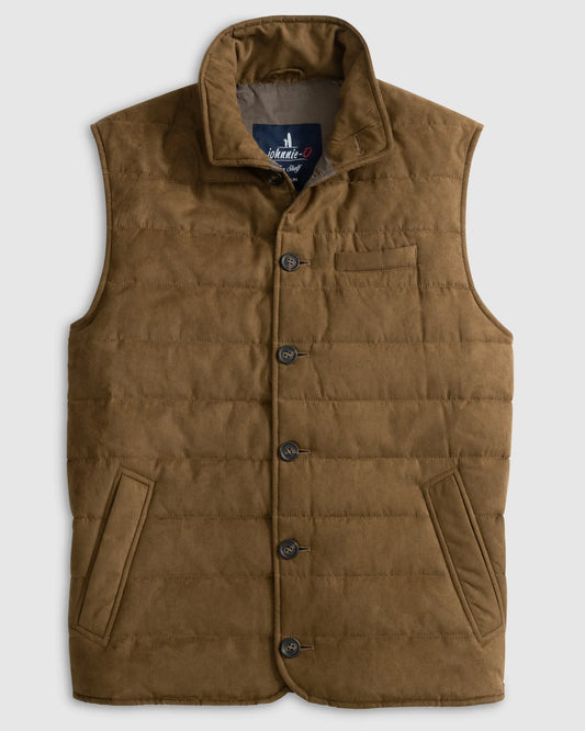 JOHNNIE-O Pickens Quilted Faux Suede Vest