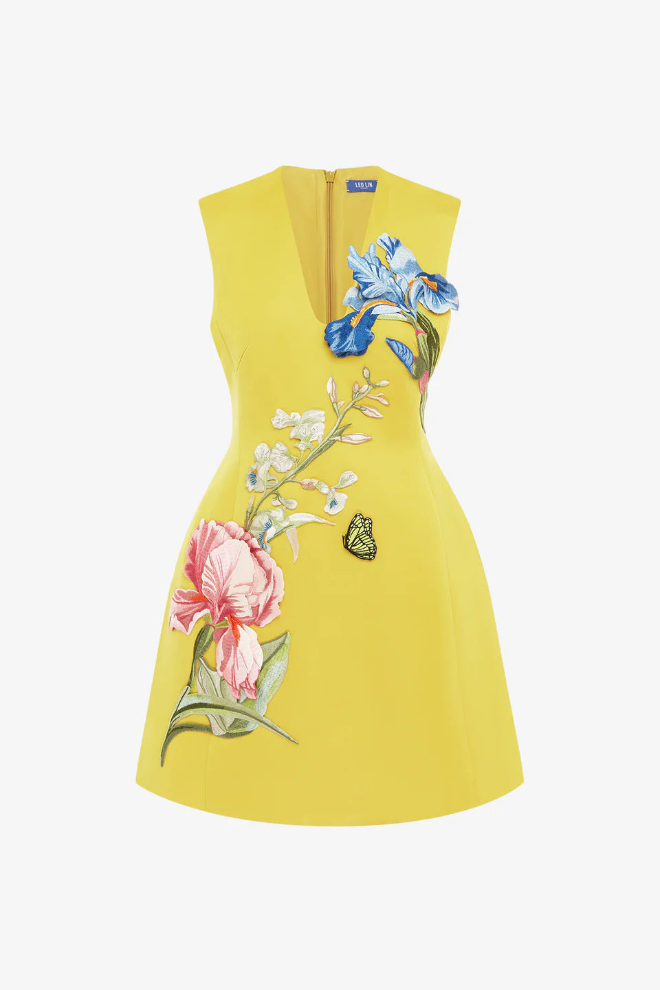 LEO LIN Bree V Neck Embroidery Mini Dress