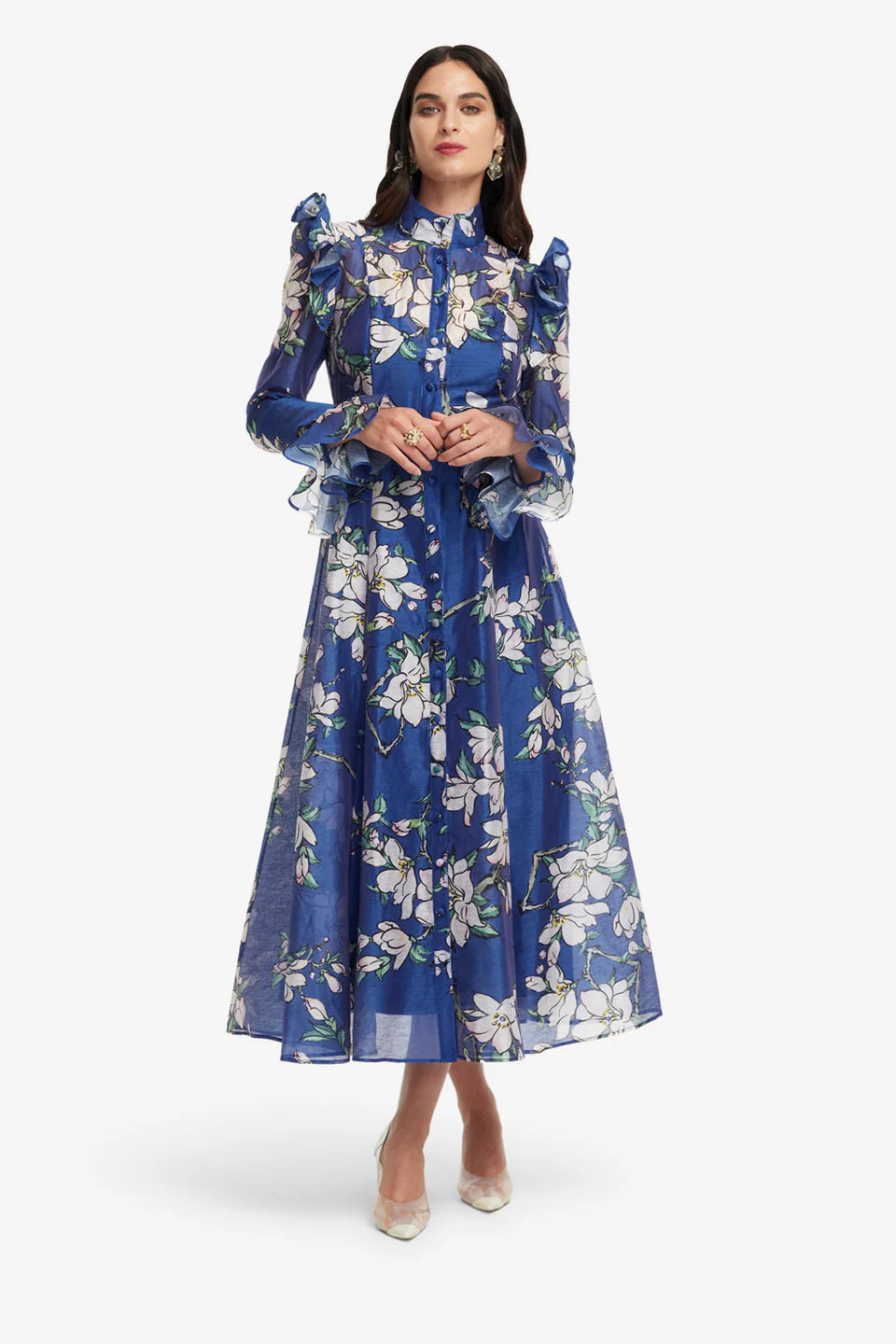 LEO LIN Katrina Butterfly Sleeves Midi Dress
