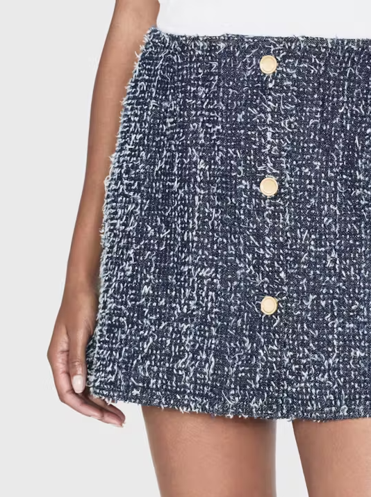FRAME Denim Boucle Skirt
