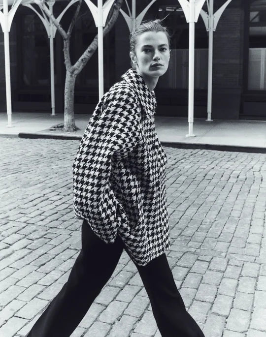 LAFAYETTE 148 Twisted Houndstooth Oversized Car Coat