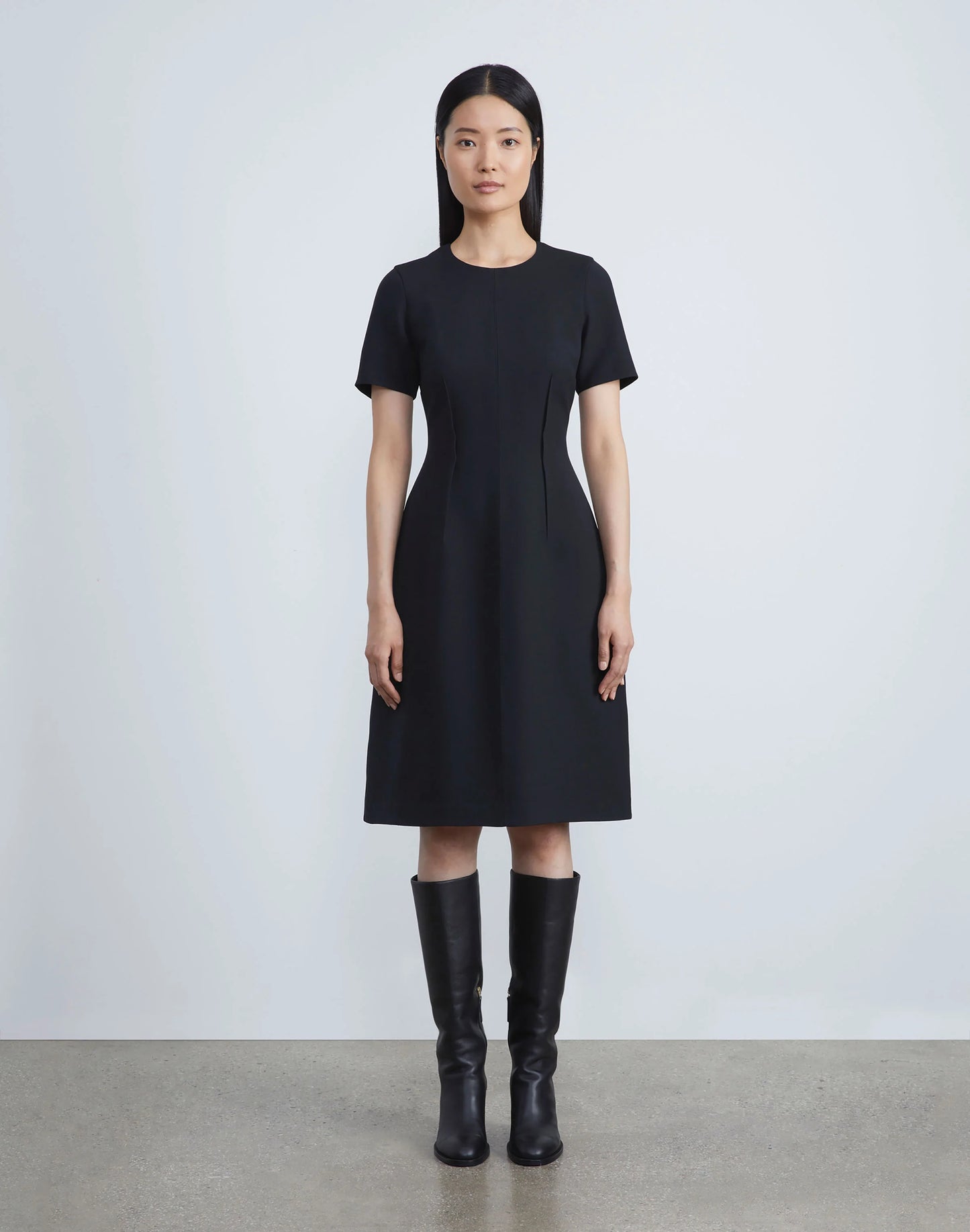 LAFAYETTE 148 Wool-Silk Crepe Flared Dress