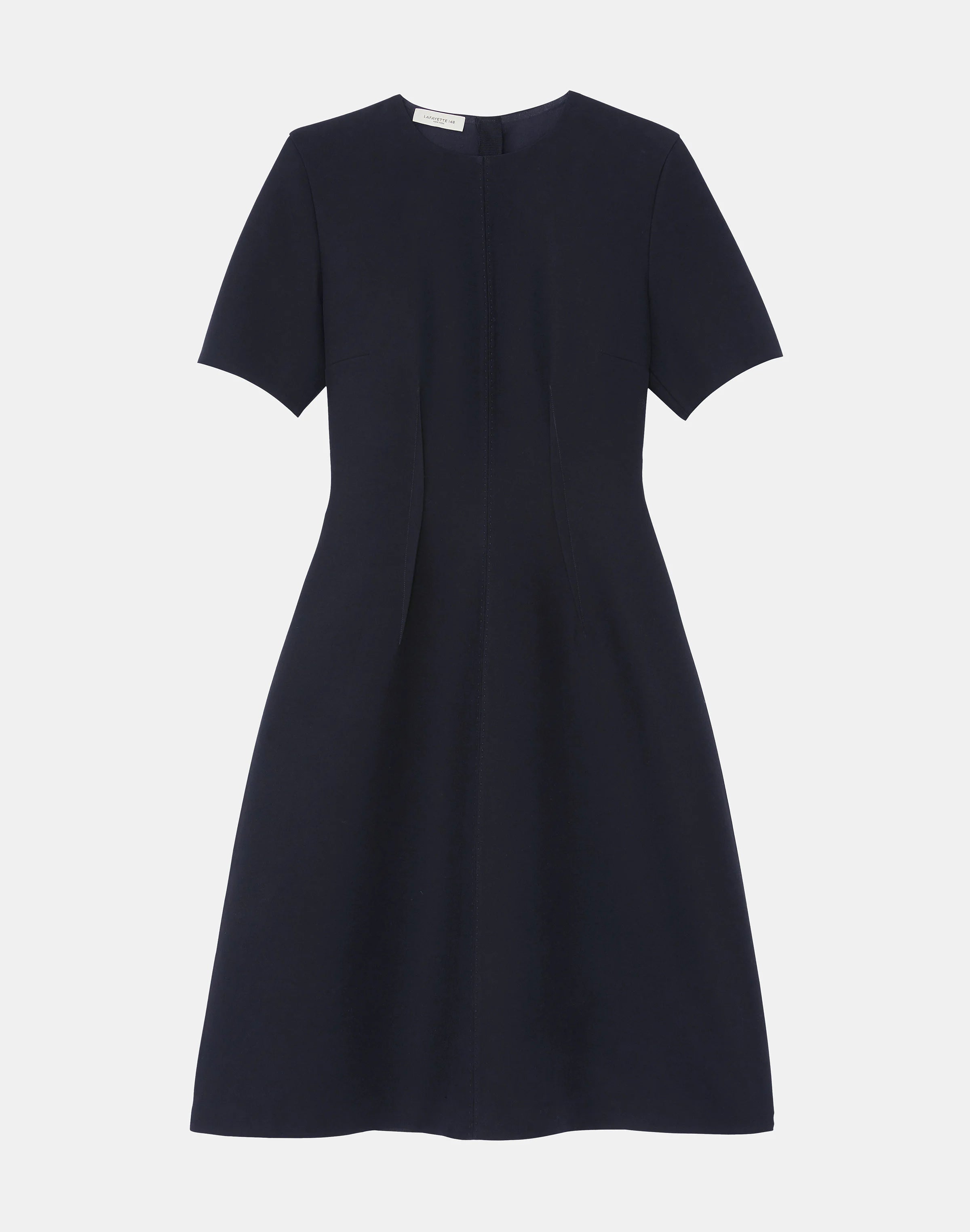 Lafayette 148 New York Wool & Silk Crepe Fit & Flare Dress in Black Lafayette 148 New York Wool & Silk Crepe Fit & Flare Dress in Black