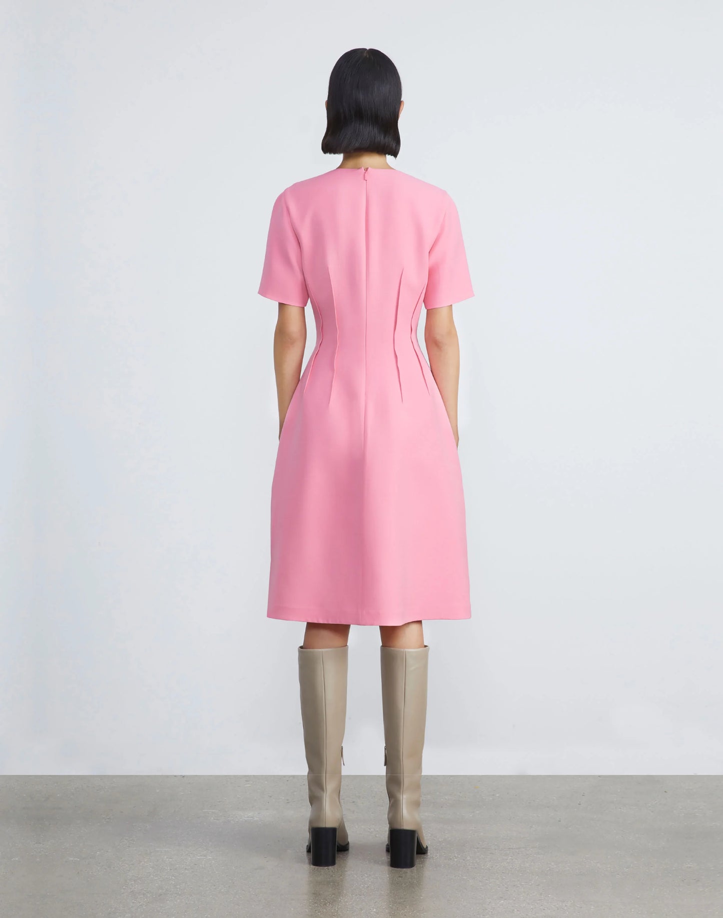 LAFAYETTE 148 Wool-Silk Crepe Flared Dress