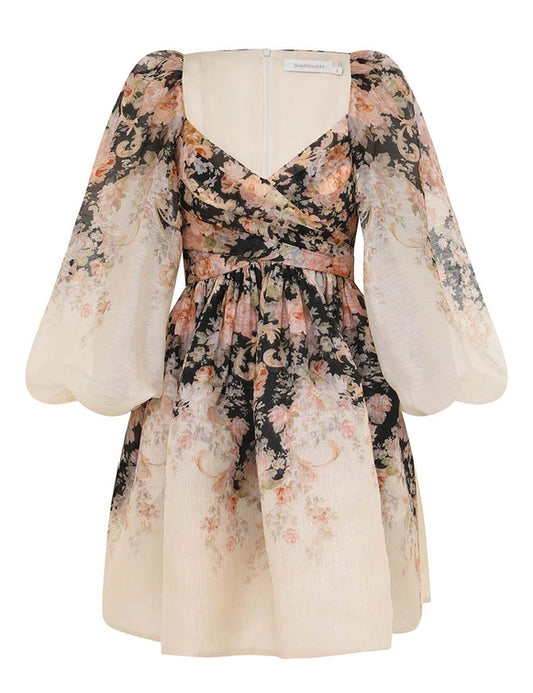 ZIMMERMANN Illustration Draped Mini Dress