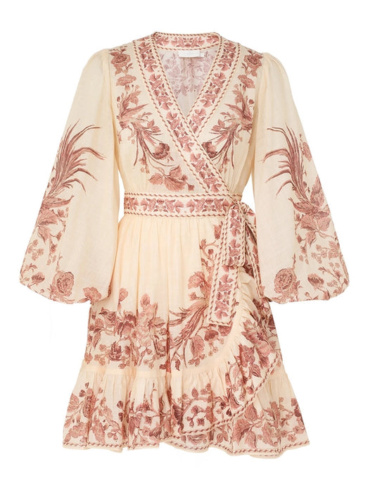 ZIMMERMANN Waverly Wrap Mini Dress