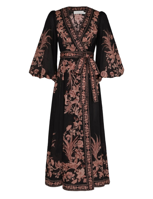 ZIMMERMANN Waverly Wrap Midi Dress