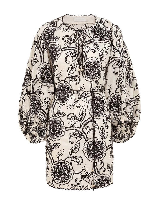 ZIMMERMANN Tallow Embroidered Mini Dress