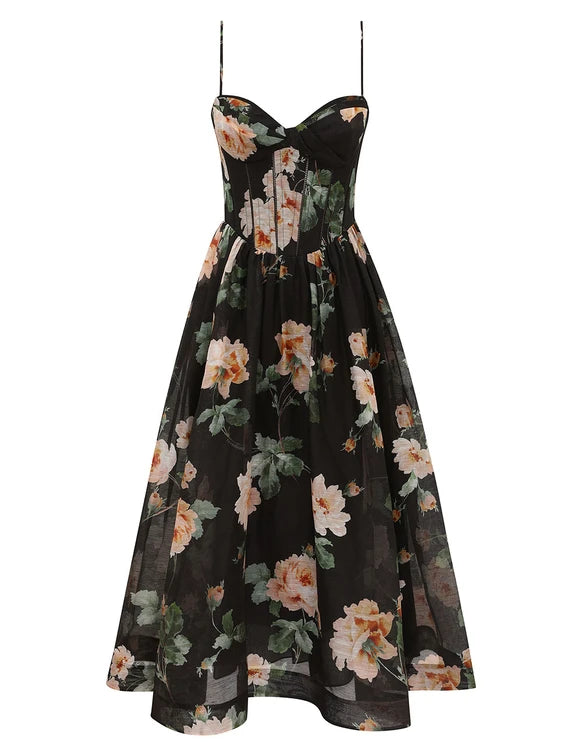 ZIMMERMANN Luna Corset Midi Dress