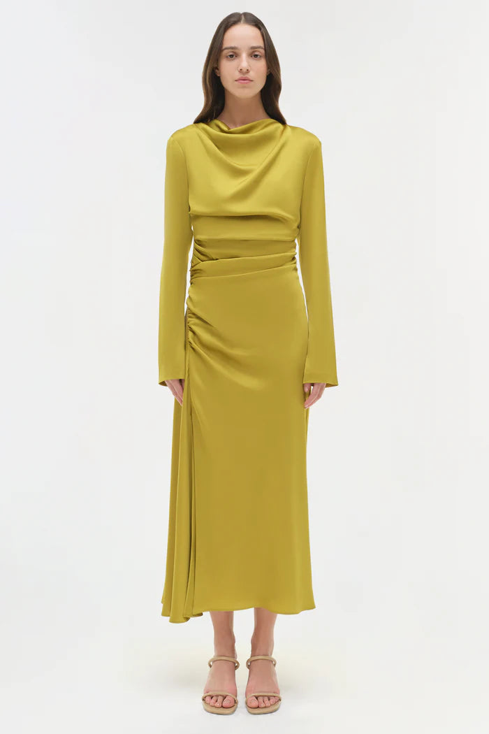 SIMKHAI Odessa Satin Midi Dress