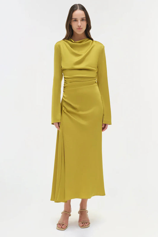 SIMKHAI Odessa Satin Midi Dress