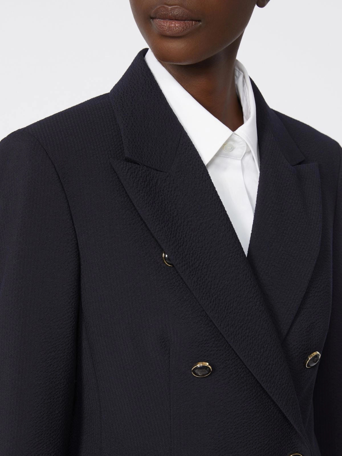MAX MARA Wool-Blend Seersucker Blazer