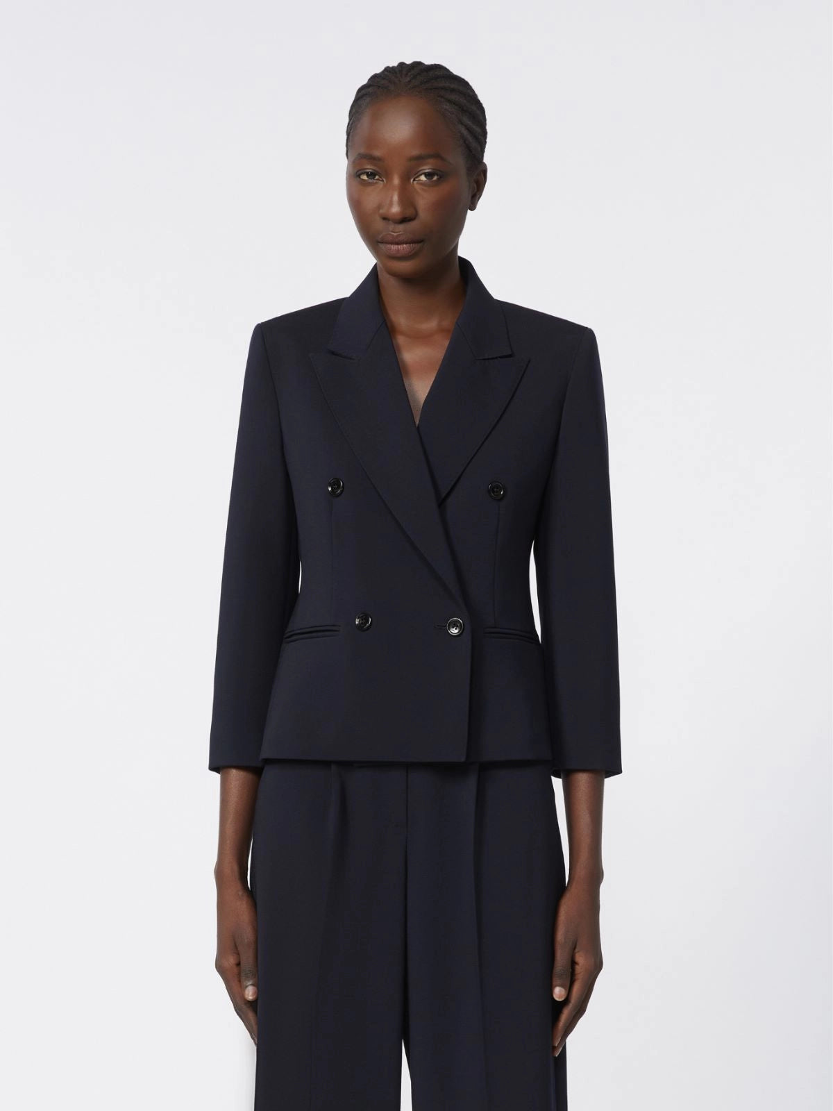 MAX MARA Woolen Cloth Cropped Blazer