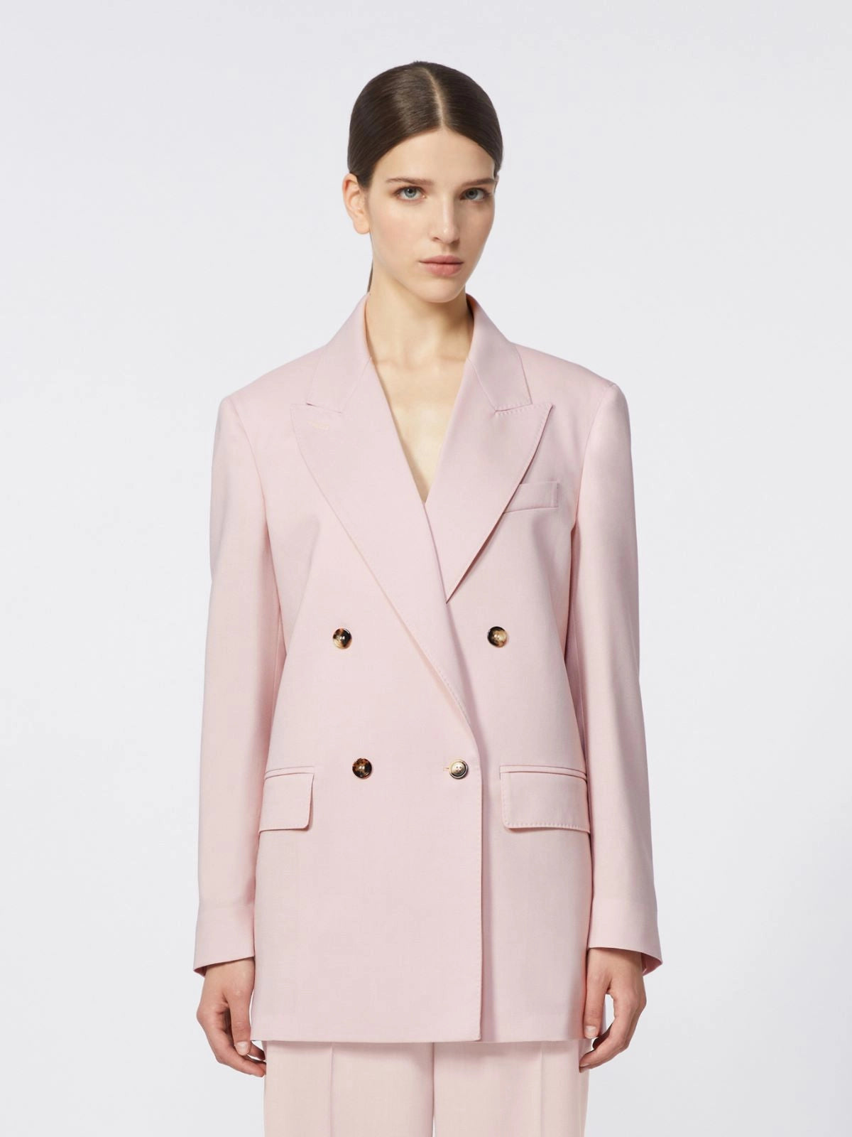 MAX MARA Double Breasted Wool Silk Mohair Blazer