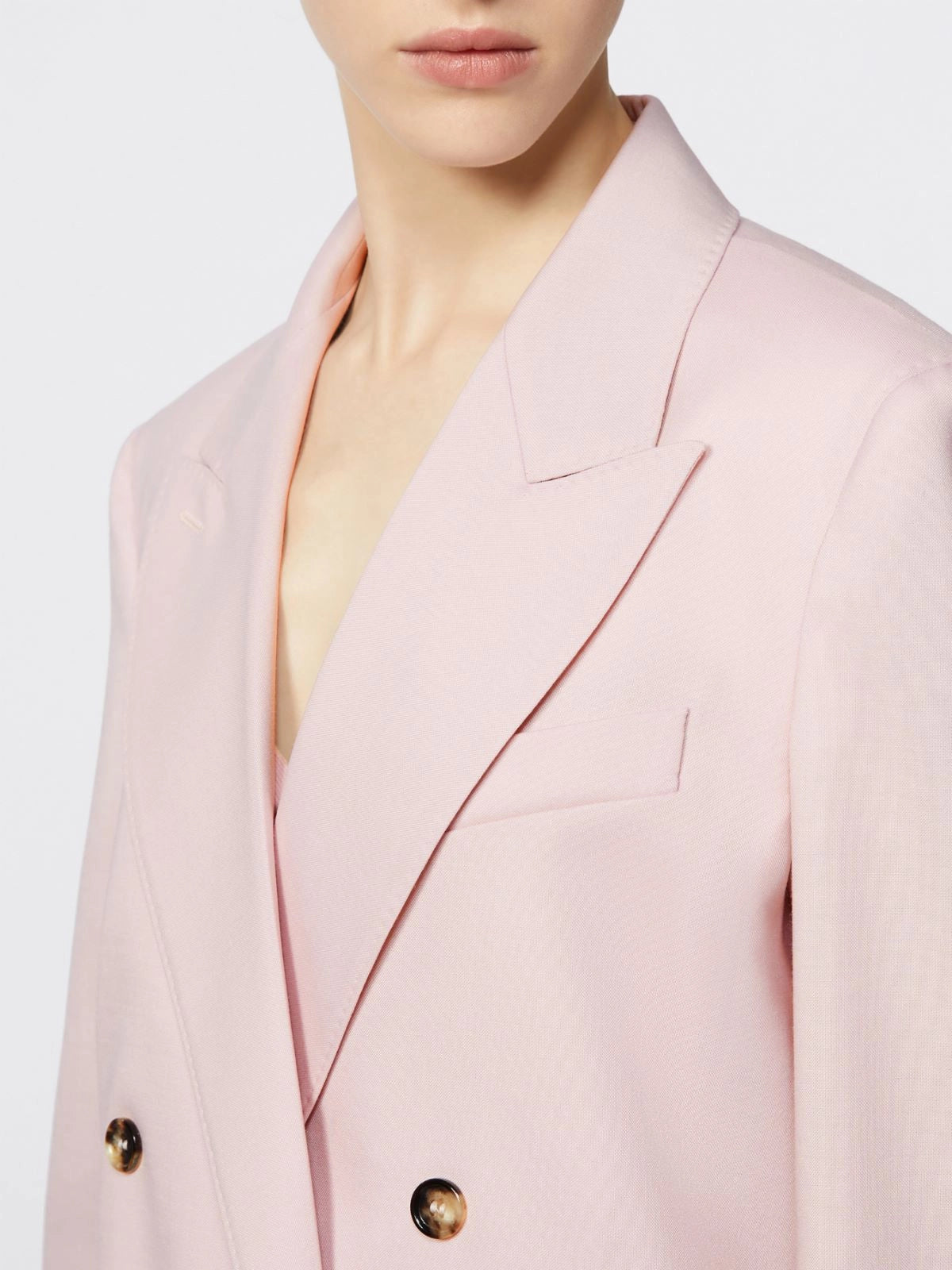 MAX MARA Double Breasted Wool Silk Mohair Blazer