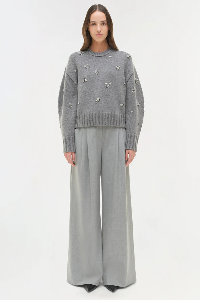 SIMKHAI Coraline Embellished Knit Crewneck