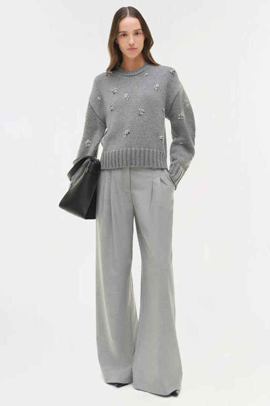 SIMKHAI Coraline Embellished Knit Crewneck