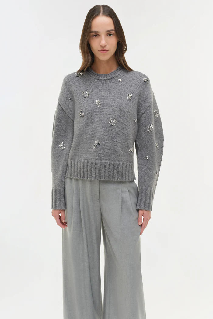 SIMKHAI Coraline Embellished Knit Crewneck